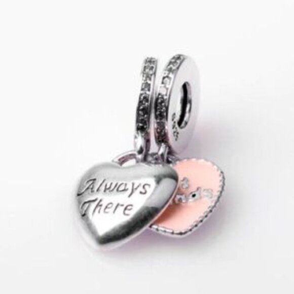 Pandora Mother Daughter Heart Charm - Pink - Picture 2 of 4